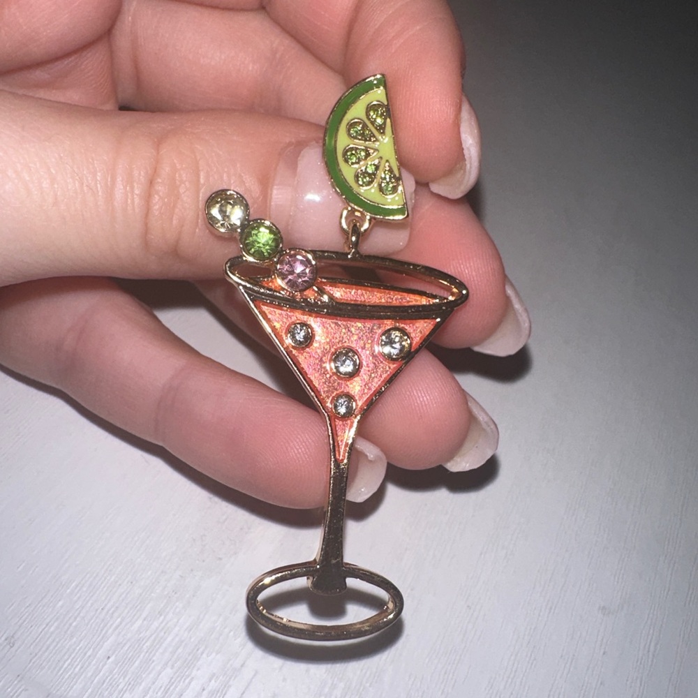 Pink martini lime earrings